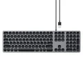 SATECHI Full Size Keyboard - Space Grey Aluminium - Mac - Wired USB - with Numeric Keypad