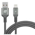 Momax ELITE Link Triple-Braided Nylon 1.2m Lightning Cable Black, Apple MFi Certified,Compatible with Rugged phone case (LifeProof iPhone Cases) 6X St