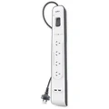 Belkin 4-outlet Surge Protection Strip with Two USB-A 2.4Amp Charging Ports