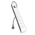 Belkin BSV603 Power Surge Protector - 6 Outlets - 2m Cord - 650 Joules of Protection AU/NZ