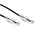 Dynamix 0.5m Cat6A 10G Black Ultra-Slim Component Level UTP Patch Lead (30AWG) with RJ45 Unshielded 50µ Gold Plated Connectors. Supports PoE IEEE 802.