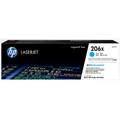 HP 206X Toner Cyan, Yield 2450 pages for HP Colour LaserJet Pro MFP M282nw, MFP M283fdn,MFP M283fdw Printer