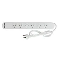 PUDNEY P4048 6 Way Surge Protector with 2 USB Overload Protected