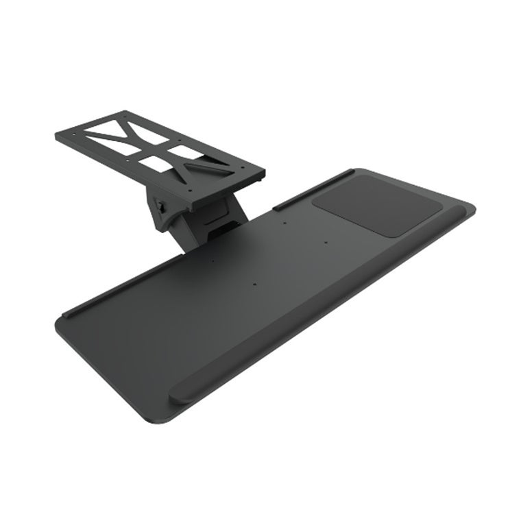 Loctek KT101 Black Adjustable Keyboard Tray - Under Desk, Drawer, Tray Size 664x245mm, Load Capacity1kg, Tilting Range: -16degrees to -+20degrees