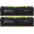 Kingston Fury RGB Beast 16GB DDR4 RGB Desktop RAM Kit - Black 2x 8GB - 3600MHz - CL17 - Intel XMP, AMD Ryzen - KF436C17BBAK2/16