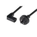 Dynamix C-POWERCR 2M 3-Pin AU/NZ Plug to Right Angled IEC C13 Female Connector 10A SAA Approved Power Cord 1.0mm copper core. BLACK Colour. SAA approv