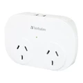Verbatim 66595 Dual USB Surge Protected with Double Adaptor - White 240Vac, 60Hz, 10A. USB output 5Vdc, 2.4A.