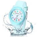 Kids Analog Watch for Girls Boys Waterproof Learning Time Wrist Watch Easy to Read Time WristWatches for Kids (Blue)