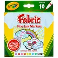 Crayola 58-8626 Fine Line Fabric Markers, 10 Count, Assorted Colors