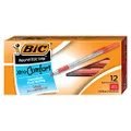 BIC Round Stic Grip Xtra Comfort Ballpoint Pen, Medium Point (1.2mm), Red, 12-Count