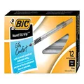 BIC Round Stic Grip Xtra Comfort Ballpoint Pen, Fine Point (0.8mm), Black, 12-Count