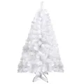 Prextex 4 Feet White Christmas Tree - 320 Tips, Premium Hinged Artificial Canadian Fir Full Bodied Christmas Tree White, Lightweight and Easy to Assemble with Christmas Tree Metal Stand
