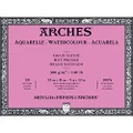 Arches Watercolor Block 9x12-inch Natural White 100% Cotton Paper - 20 Sheets of 140 lb Arches Hot Press Watercolor Paper - Arches Art Paper for Watercolor Gouache Ink Acrylic and More
