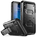 i-Blason Case for iPhone Xs Max 2018 Release, Built in Screen Protector Armorbox Full Body Heavy Duty Protection Kickstand Shock Reduction Case (Black), 6.5"