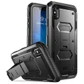 i-Blason Case for iPhone Xs Max 2018 Release, Built in Screen Protector Armorbox Full Body Heavy Duty Protection Kickstand Shock Reduction Case (Black), 6.5"