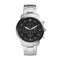 Fossil Men's Neutra Hybrid Smartwatch HR with Always-On Readout Display, Heart Rate, Activity Tracking, Smartphone Notifications, Message Previews, Silver, Modern