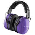 Ear Defenders Adult - Foldable Hearing Protection Ear Muffs Noise Cancelling - Purple