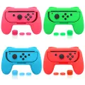 FASTSNAIL 4 Pack Grips Kit Compatible with Nintendo Switch Joy-Con, Wear-Resistant Grip Controller Compatible with Joy-con with 12 Thumb Grip (Green Pink Blue and Red)