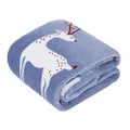 TILLYOU Micro Fleece Plush Soft Toddler Blanket for Boys Girls - Large Lightweight Crib Blanket for Baby Bed Lounger - Fuzzy Warm Cozy Blanket for Daycare Preschool Naptime Oversized 40x50 Navy Deer