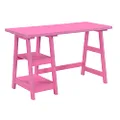 Convenience Concepts Designs2Go Trestle Desk with Shelves, Pink