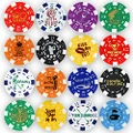 DA VINCI Golf Ball Marker Poker Chip Collection, 11.5 Gram Striped Chips (16-Pack)