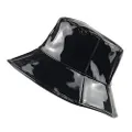 Women's Rain Hats Waterproof Rain Hat Wide Brim Bucket Hat Rain Cap Foldable (Black)