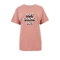 Marks and Spencer Women's Loungewear ''Not Going Out' Slogan Short Sleeve Pajama Sweat Top, Dark Pink, 14