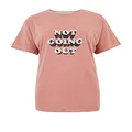 Marks and Spencer Women's Loungewear ''Not Going Out' Slogan Short Sleeve Pajama Sweat Top, Dark Pink, 8