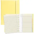 Filofax B115061U Refillable Classic Pastel Notebook, A5 Size, 112 Cream colored moveable pages. Includes 4 Indexes (one with pocket), a page marker and elastic closure, Lemon
