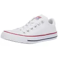Converse Women's Chuck Taylor All Star Leather High Top Sneaker, White/White/White, 5
