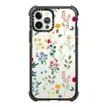 CASETiFY Ultra Impact Case for iPhone 12 / iPhone 12 Pro - Spring Botanicals 2 - Clear Black