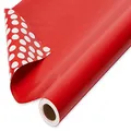 AMERICAN GREETINGS 6148834 Reversible Wrapping Paper Jumbo Roll, Red and Black Plaid and Polka Dots (1 Pack, 175 sq. ft.)