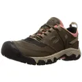 KEEN Women's Ridge Flex Low Height Waterproof Hiking Shoe, Timberwolf/Brick Dust, 8.5