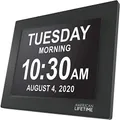 American Lifetime 【New 2024】 Dementia Clock Large Digital Clock for Seniors, Digital Clock Large Display with Custom Alarms, Clock with Day & Date for Elderly, Large Number Digital Clock Black
