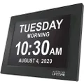 American Lifetime 【New 2023】 Dementia Clock Large Digital Clock for Seniors, Digital Clock Large Display with Custom Alarms, Clock with Day & Date for Elderly, Large Number Digital Clock Black
