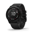 Garmin fenix 6X Sapphire, Premium Multisport GPS Watch, features Mapping, Music, Grade-Adjusted Pace Guidance and Pulse Ox Sensors, Dark Gray with Black Band