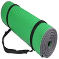 BalanceFrom GoFit All-Purpose 2/5-Inch (10mm) Extra Thick High Density Anti-Slip Exercise Pilates Yoga Mat with Carrying Strap, Green