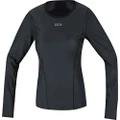 GORE Wear Windproof Women's Thermal Inner Layer Shirt, GORE M WINDSTOPPER Base Layer Thermo L/S Shirt, Size: S, Color: Black, 100321