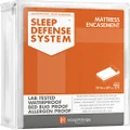 HOSPITOLOGY PRODUCTS Mattress Encasement - Zippered Bed Bug Dust Mite Proof Hypoallergenic - Sleep Defense System - King - Waterproof - Stretchable - Standard 12" Depth - 78" W x 80" L