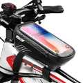 WILD MAN Bike Phone Mount Bag, Cycling Waterproof Front Frame Top Tube Handlebar Bag with Touch Screen Holder Case for iPhone Android Cellphones 6.5”, Bike Accessories for Adult Bikes