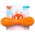 West Paw Zogoflex Hurley Durable Dog Bone Chew Toy for Aggressive Chewers, 100% Guaranteed Tough, It Floats!, Made in USA, Small, Tangerine