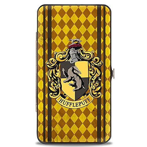 Buckle-Down Women's Hinge Wallet, Black & Yellow, 7" x 4"