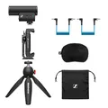 Sennheiser Professional MKE 400 + Mobile Kit, Directional On-Camera Microphone with Smartphone Clamp & Manfrotto PIXI Mini Tripod, 509257, Auxiliary,Black