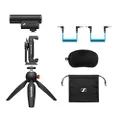 Sennheiser Professional MKE 400 + Mobile Kit, Directional On-Camera Microphone with Smartphone Clamp & Manfrotto PIXI Mini Tripod, 509257, Auxiliary,Black