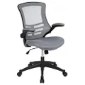 Flash Furniture Kelista Mid-Back Dark Gray Mesh Swivel Ergonomic Task Office Chair with Flip-Up Arms