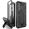 ArmadilloTek Vanguard Compatible with Samsung Galaxy S21 Case, Military Grade Full-Body Rugged with Built-in Kickstand [Screenless Version] (Black)
