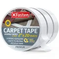 XFasten Double Sided Tape Carpet Tape, Removable, 2 Inches x 20 Yards (3-Pack), 2 Sided Floor Tape for Area Rugs and Carpets