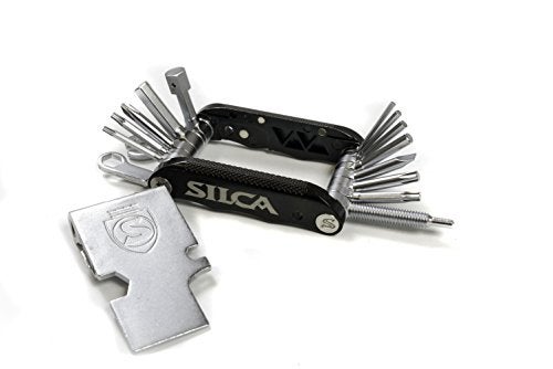 SILCA VENTI MultiTool | 20 tools design minimalistic focus | steel multi tools w/hardened finish | aluminum side bars with master link magnetic storage | HEX/TORX/PHILLIPS/Chain Breaker