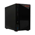 Asustor AS5202T | Gaming Inspired Network Attached Storage | 2.0GHz Dual-Core, Two 2.5GbE Port, 2GB RAM DDR4, 4GB eMMC Flash Memory | Personal Private Cloud (2 Bay Diskless NAS)
