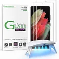 amFilm (2 Pack) Ultra Glass Screen Protector for Samsung Galaxy S21 Ultra (6.8 Inch), Full Cover (UV Gel Application) Tempered Glass Film Compatible with Fingerprint Sensor (2021)